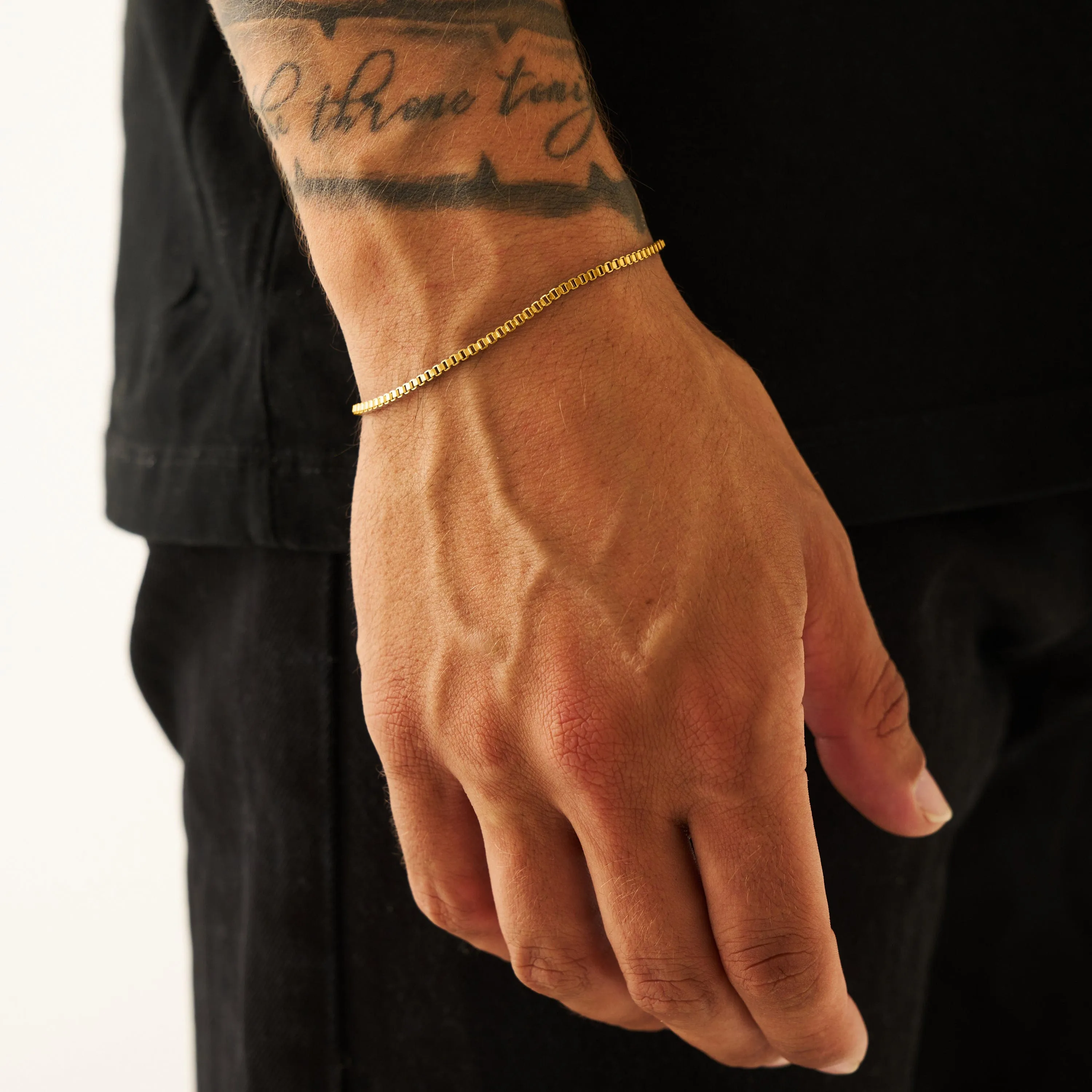 Box Bracelet (Gold) 2mm sold by Craftd London product image thumbnail 2