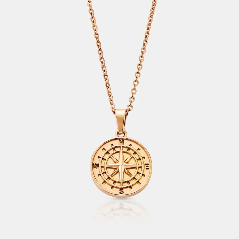 Compass Pendant (Rose Gold) sold by Craftd London