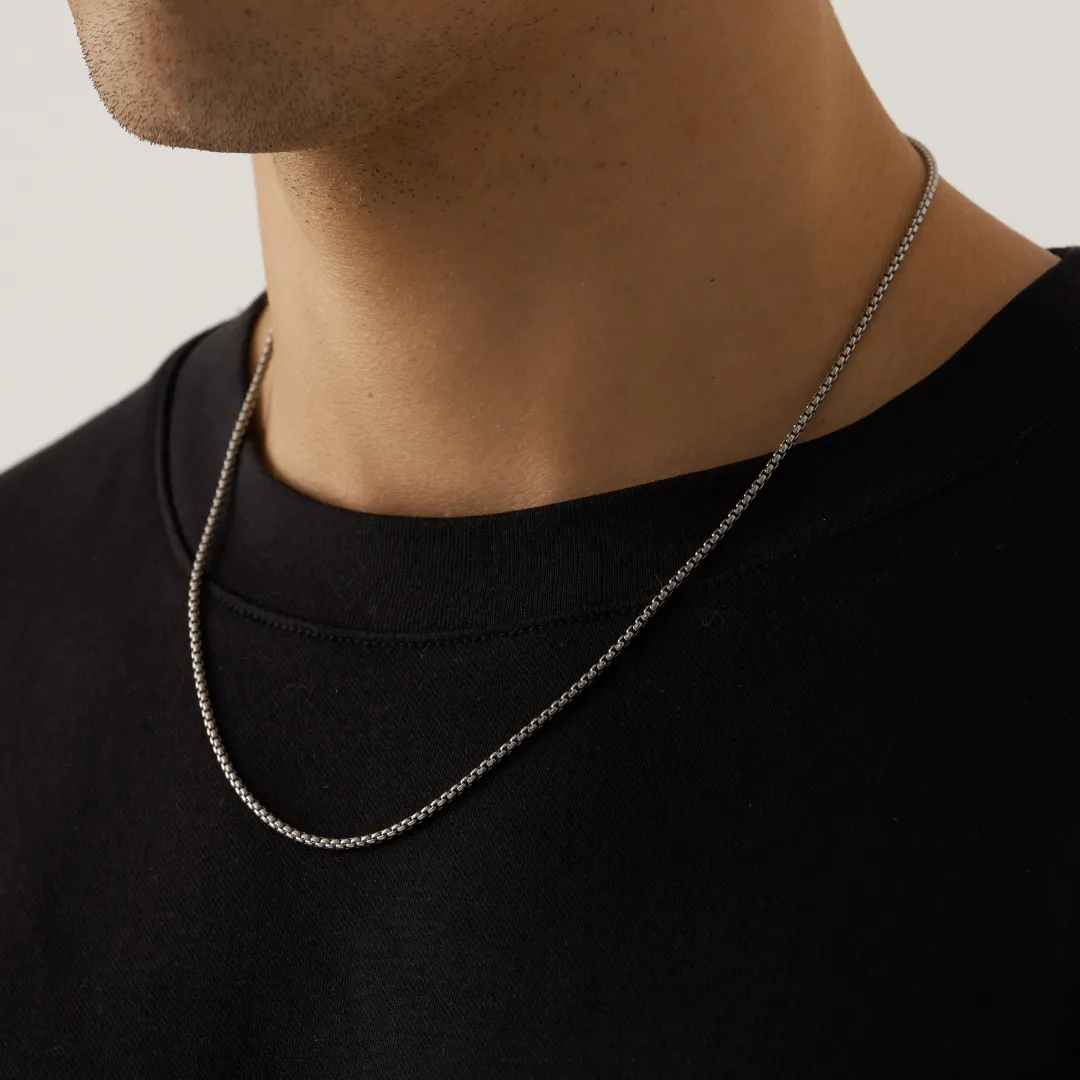 Round Box Chain (Silver) 2mm sold by Craftd London product image thumbnail 3