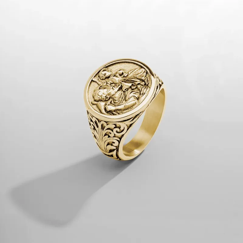 St. Christopher Ring (Gold) sold by Craftd London