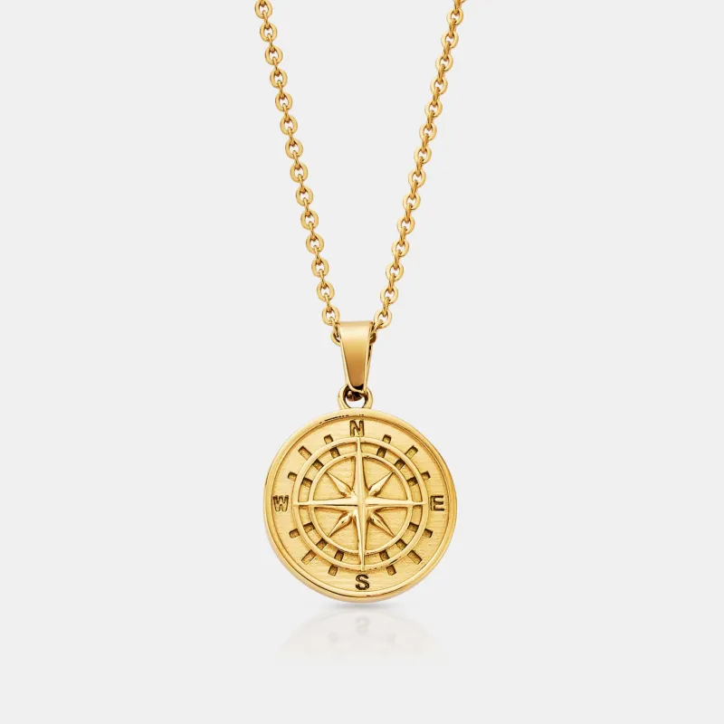 Compass Pendant (Gold) sold by Craftd London