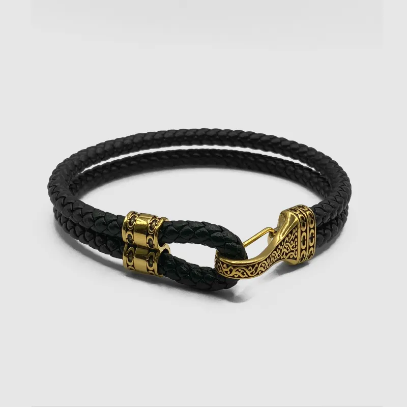 Leather Rope Bracelet (Gold) made by Craftd London