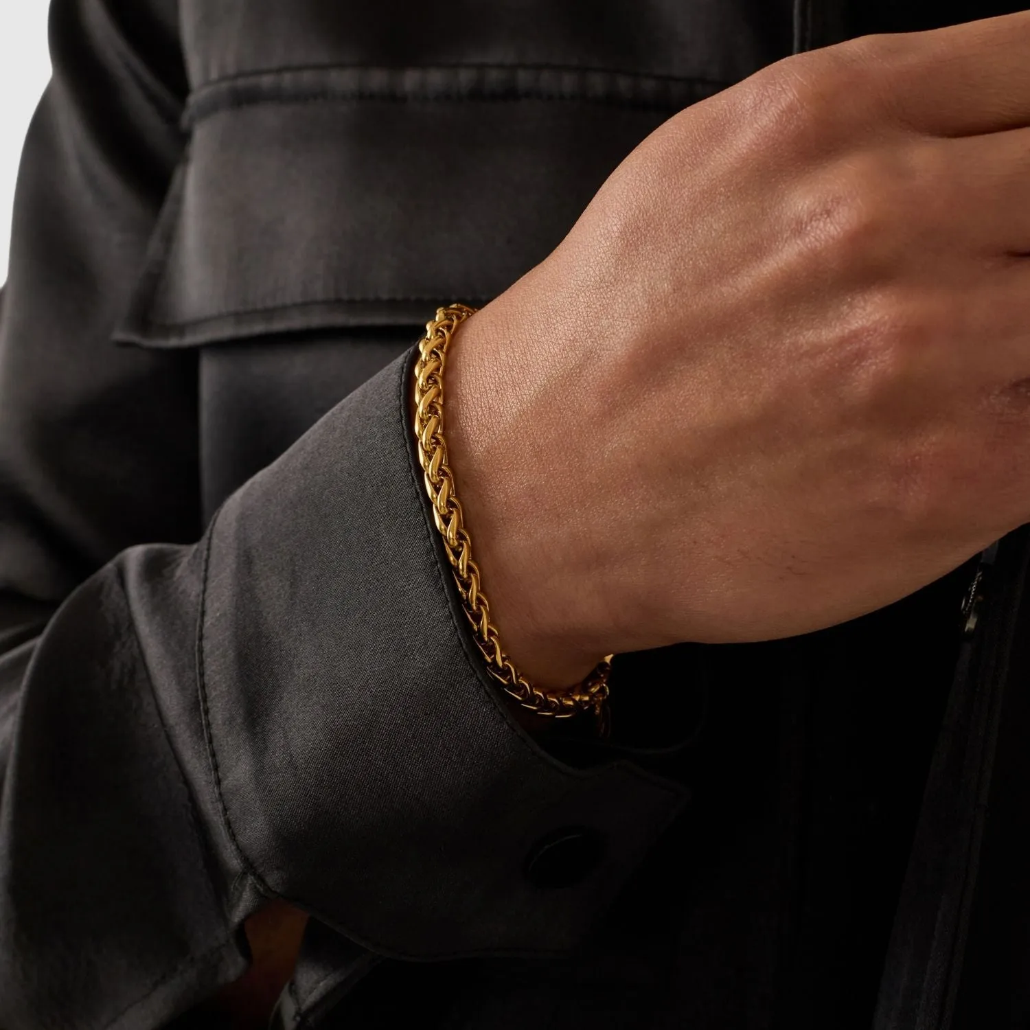 Wheat Bracelet (Gold) 5mm sold by Craftd London product image thumbnail 5