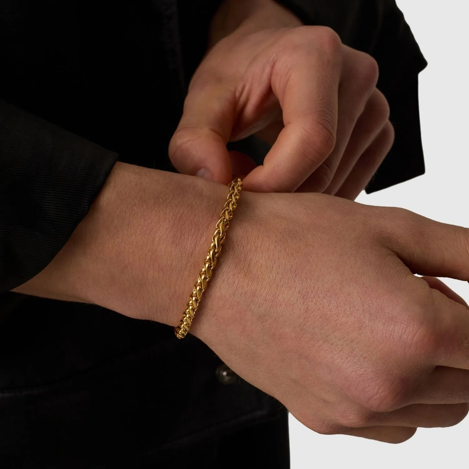 Wheat Bracelet (Gold) 5mm sold by Craftd London product image thumbnail 2