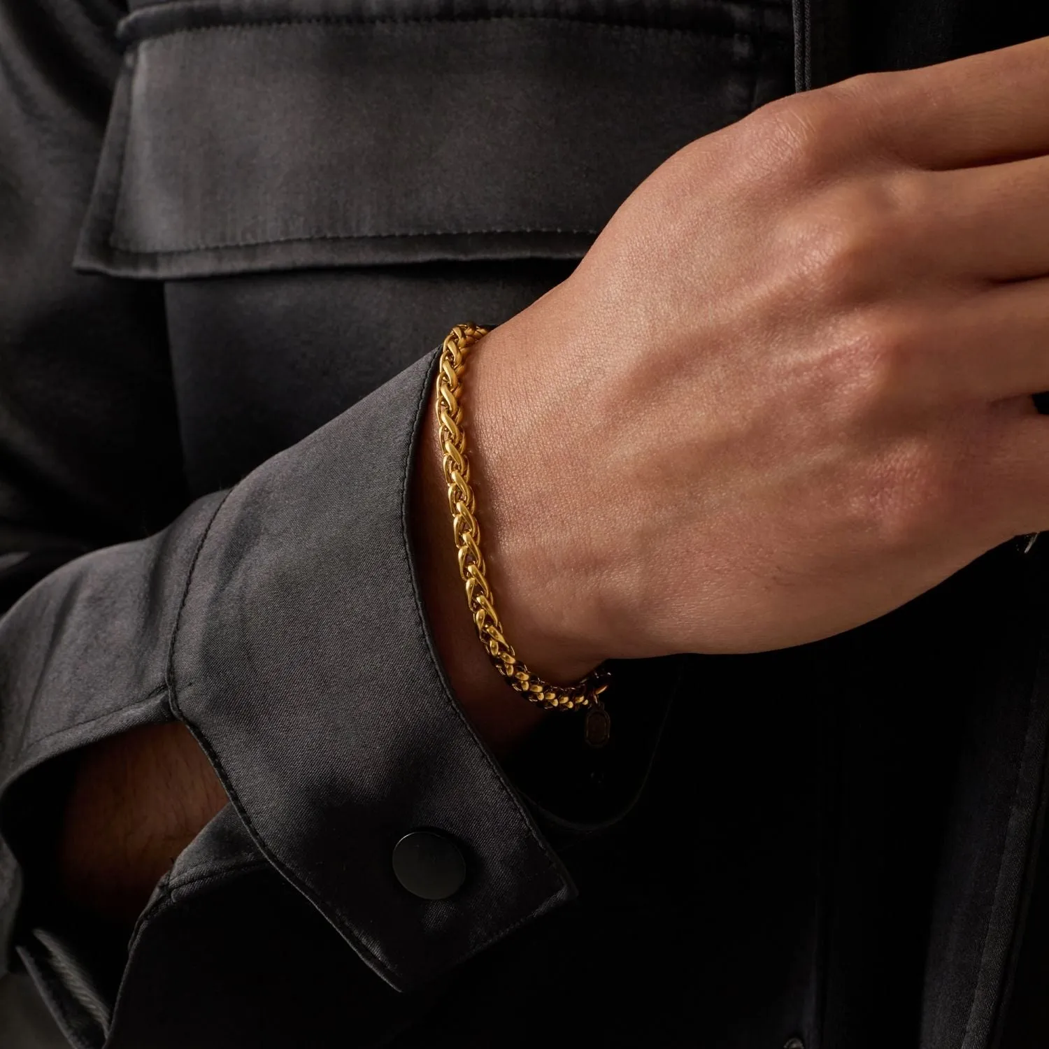 Wheat Bracelet (Gold) 5mm sold by Craftd London product image thumbnail 3
