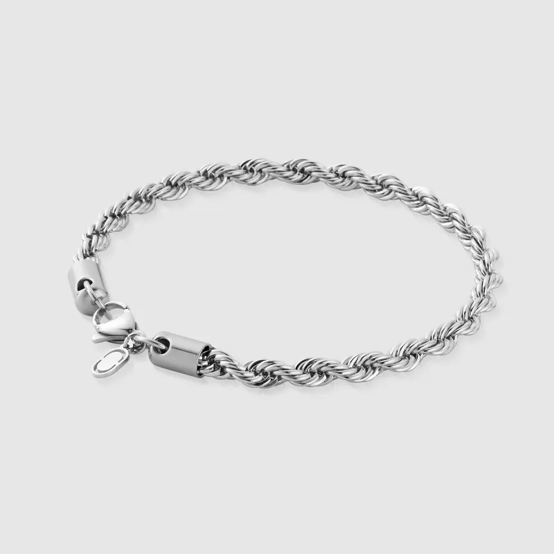 Rope Bracelet (Silver) 5mm sold by Craftd London