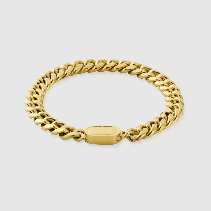 Cuban Bracelet (Gold) 8mm sold by Craftd London