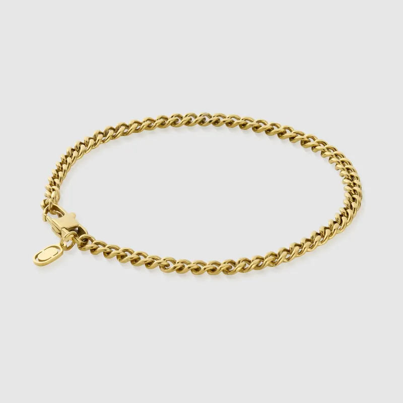 Cuban Bracelet (Gold) 4mm sold by Craftd London