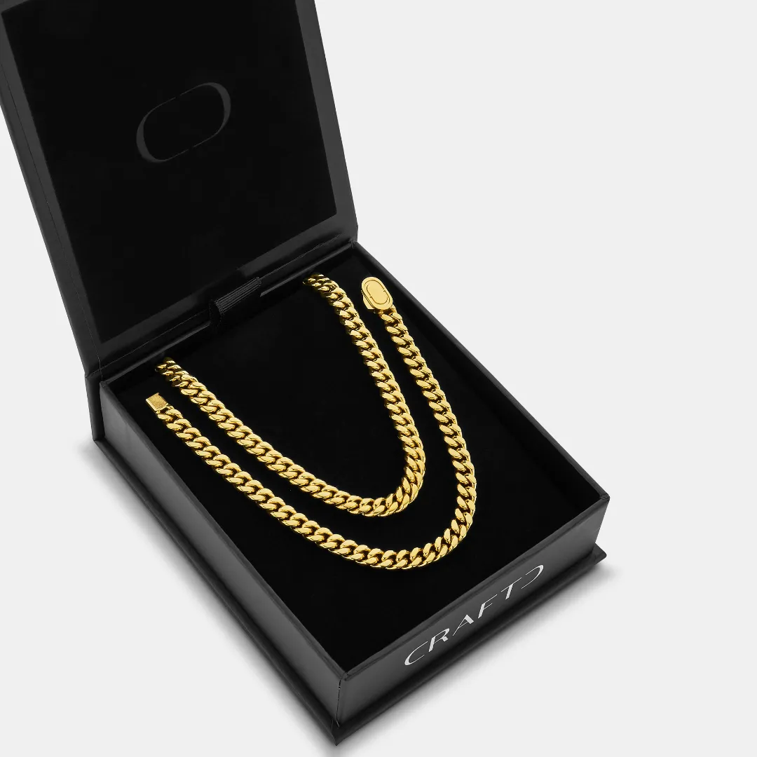 Cuban 6mm Gift Set (Gold) sold by Craftd London