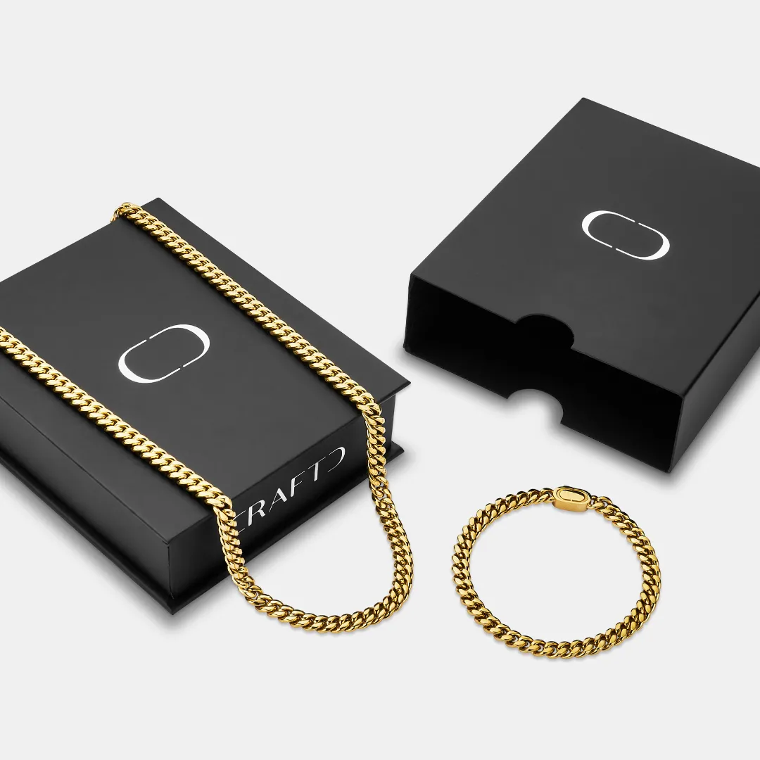 Cuban 6mm Gift Set (Gold) sold by Craftd London product image thumbnail 2