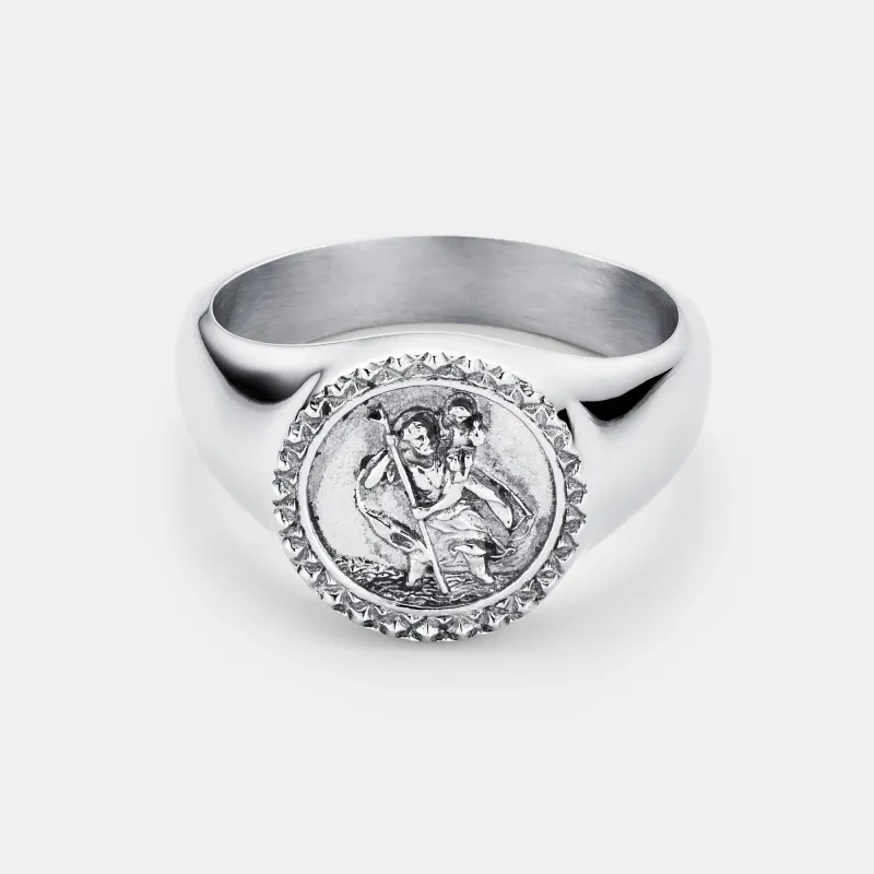 St. Christopher Signet Ring (Silver) sold by Craftd London