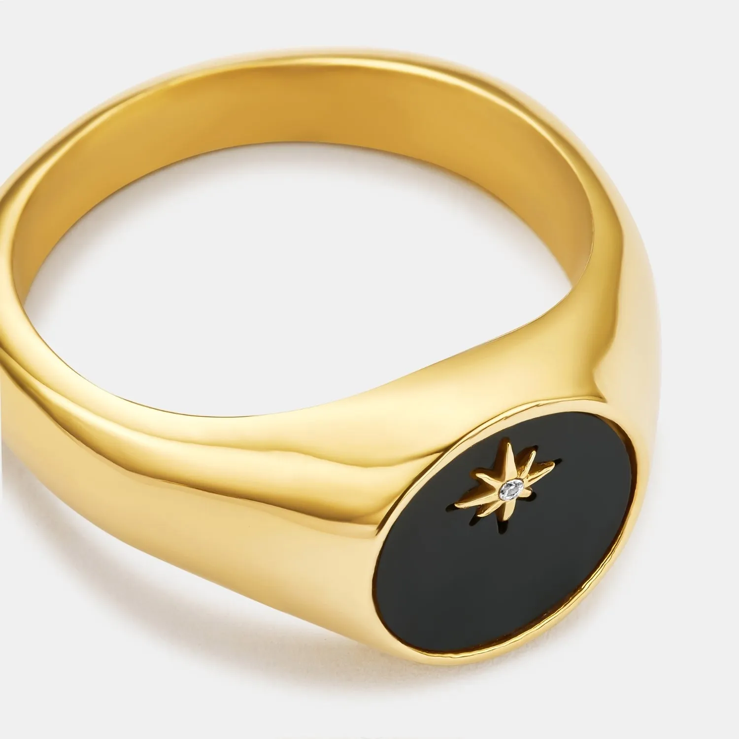 Onyx North Star Signet Ring (Gold) sold by Craftd London product image thumbnail 3