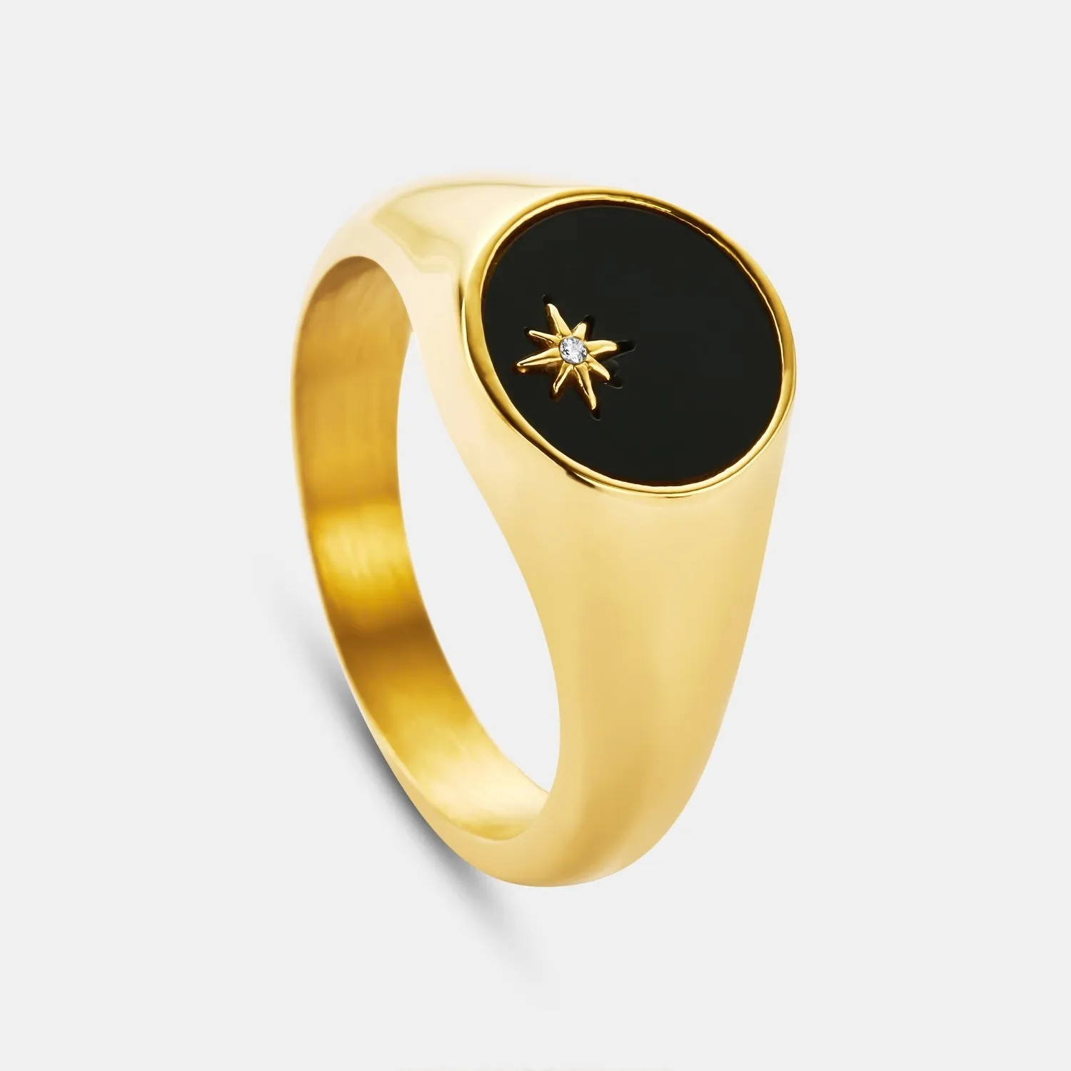 Onyx North Star Signet Ring (Gold) sold by Craftd London product image thumbnail 2