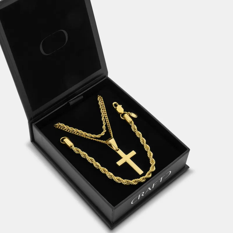 Classic Cross Gift Set (Gold) made by Craftd London