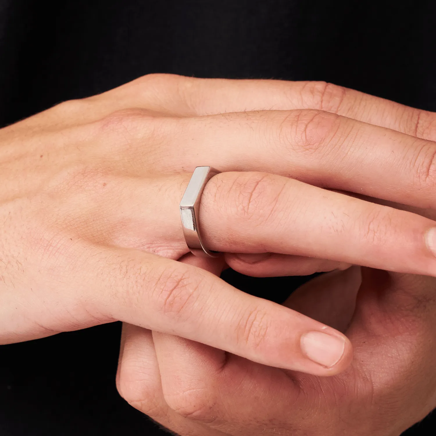 Rectangle Signet Ring (Silver) sold by Craftd London product image thumbnail 3