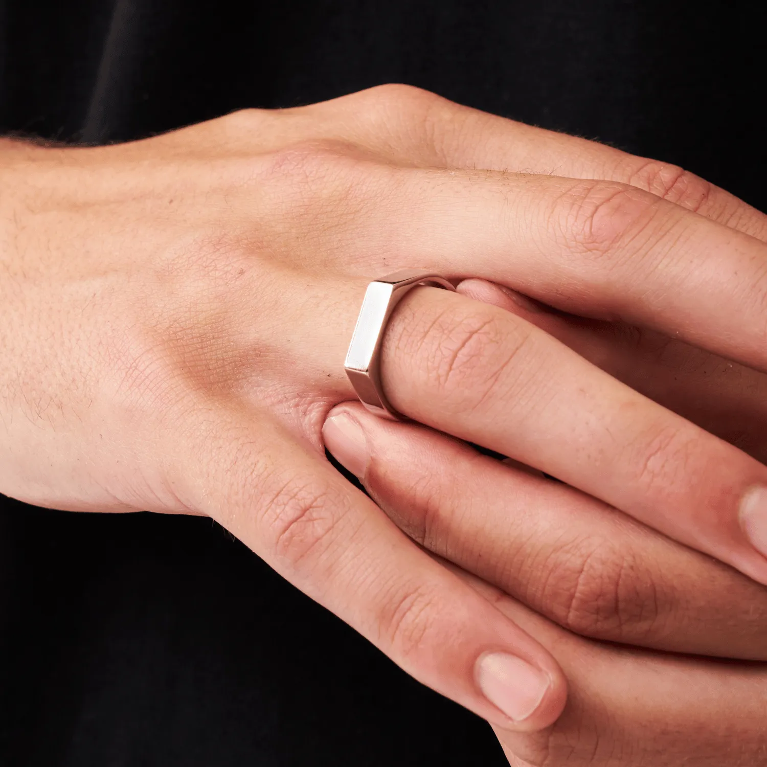 Rectangle Signet Ring (Silver) sold by Craftd London product image thumbnail 4