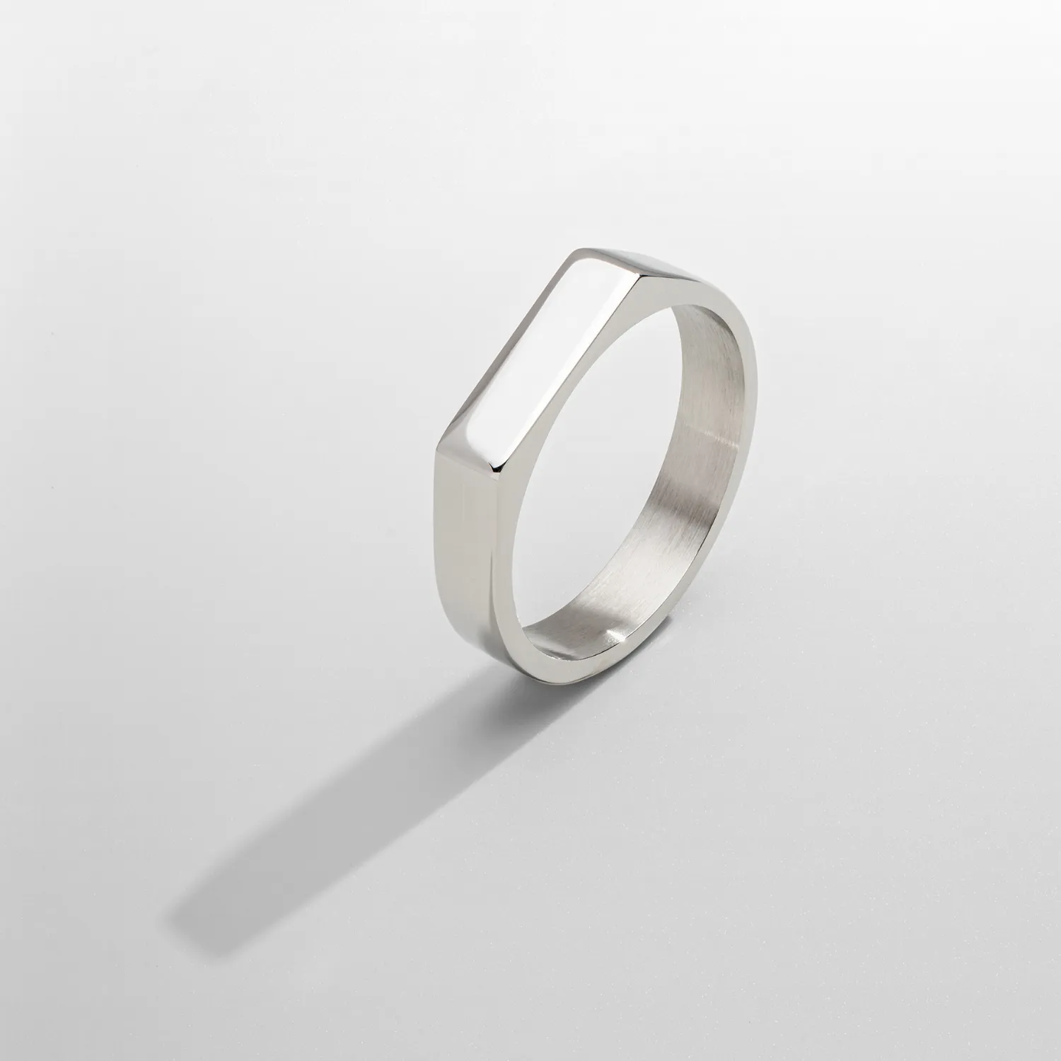 Rectangle Signet Ring (Silver) sold by Craftd London product image thumbnail 5