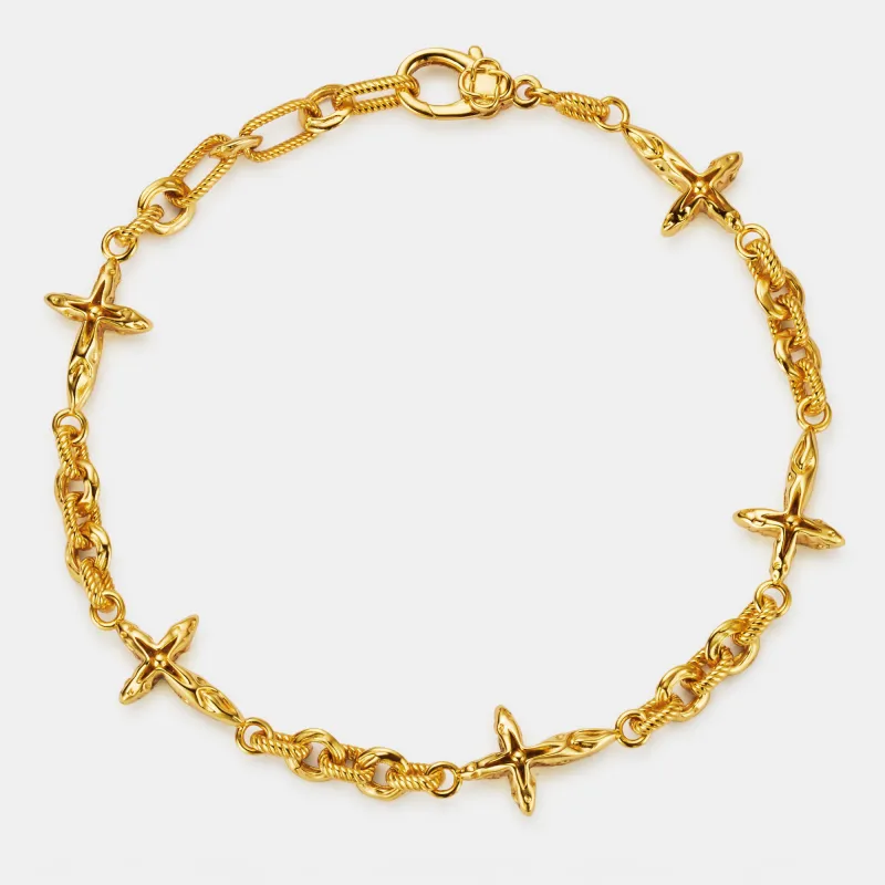 Melted Cross Bracelet (18ct Gold) | Sterling Silver made by Craftd London