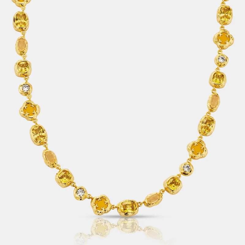 Melted Citrine Gemstone Necklace (Gold) made by Craftd London