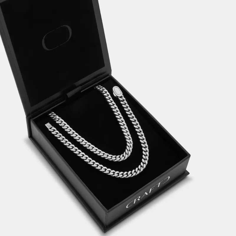 Cuban 6mm Gift Set (Silver) made by Craftd London