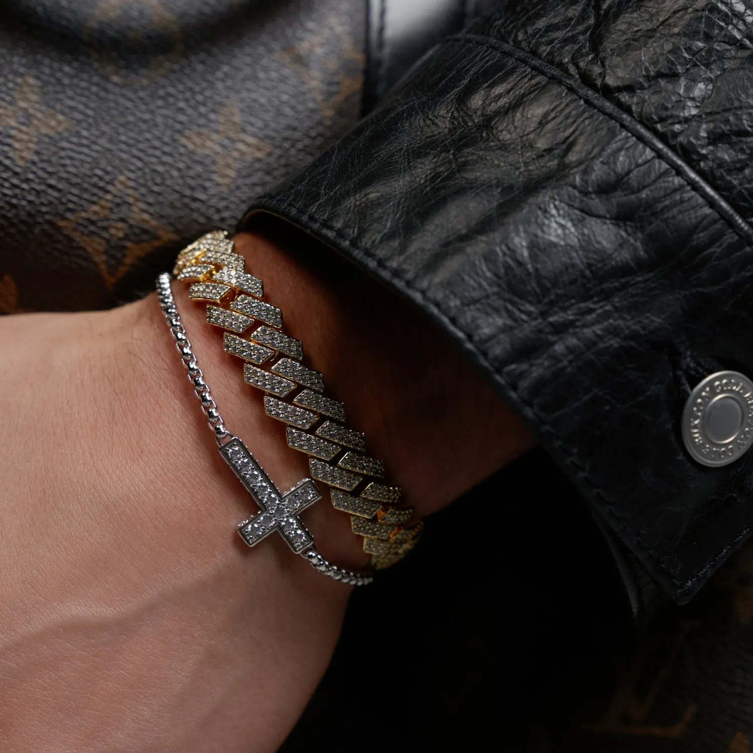 Iced Cross Bracelet (Silver) sold by Craftd London product image thumbnail 4