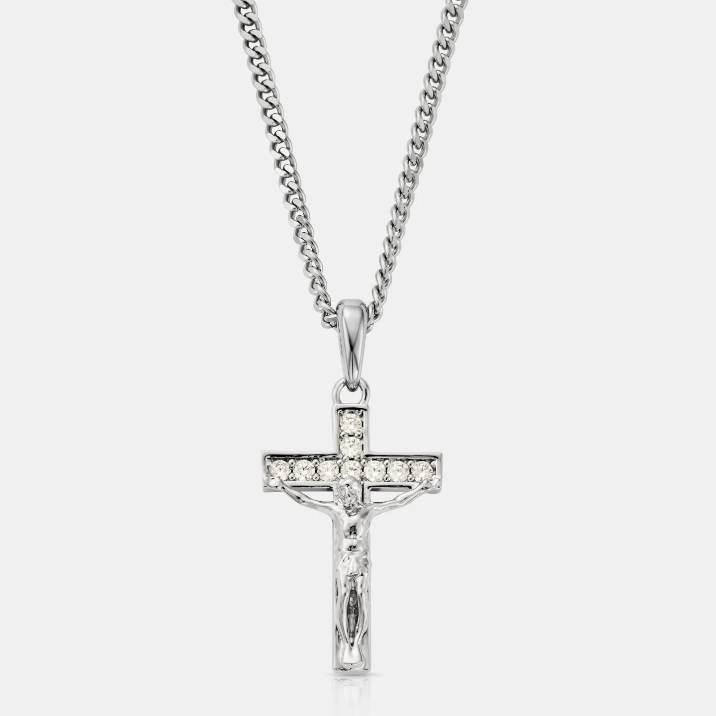 Iced Crucifix (Silver) sold by Craftd London