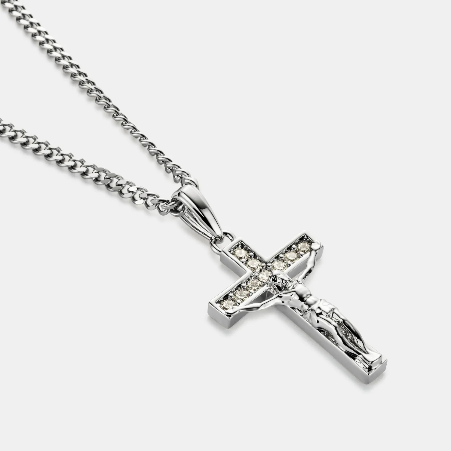Iced Crucifix (Silver) sold by Craftd London product image thumbnail 4