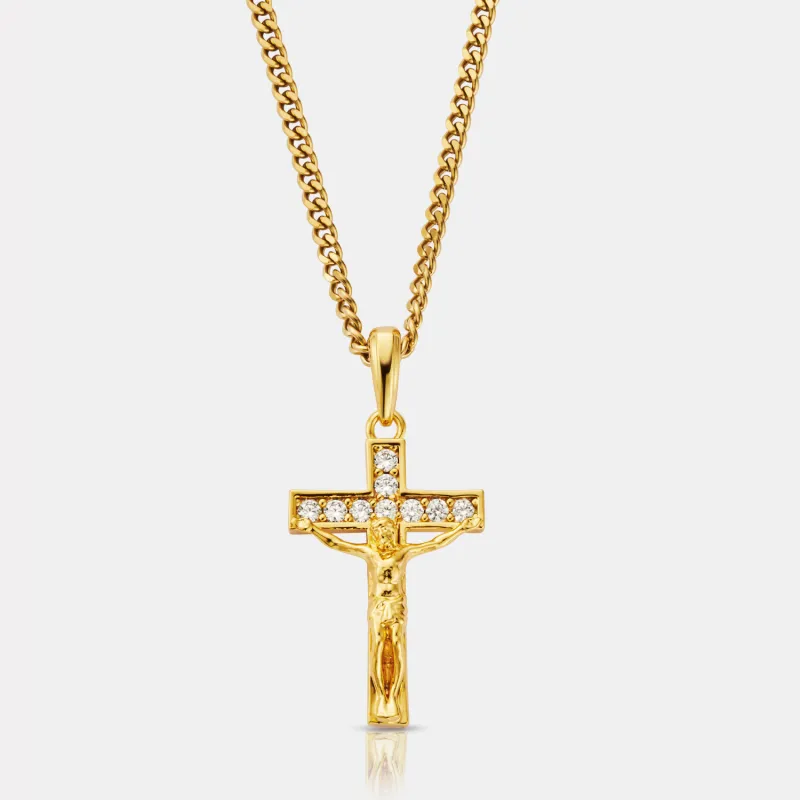 Iced Crucifix (Gold) made by Craftd London