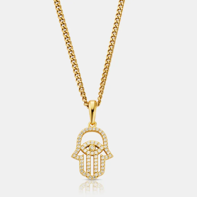 Iced Hamsa (Gold) made by Craftd London