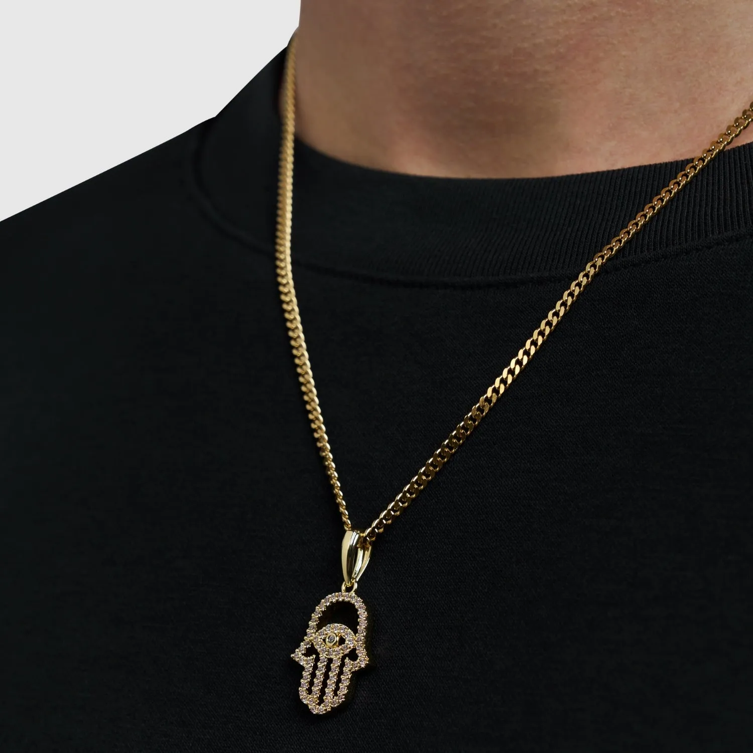 Iced Hamsa (Gold) sold by Craftd London product image thumbnail 3