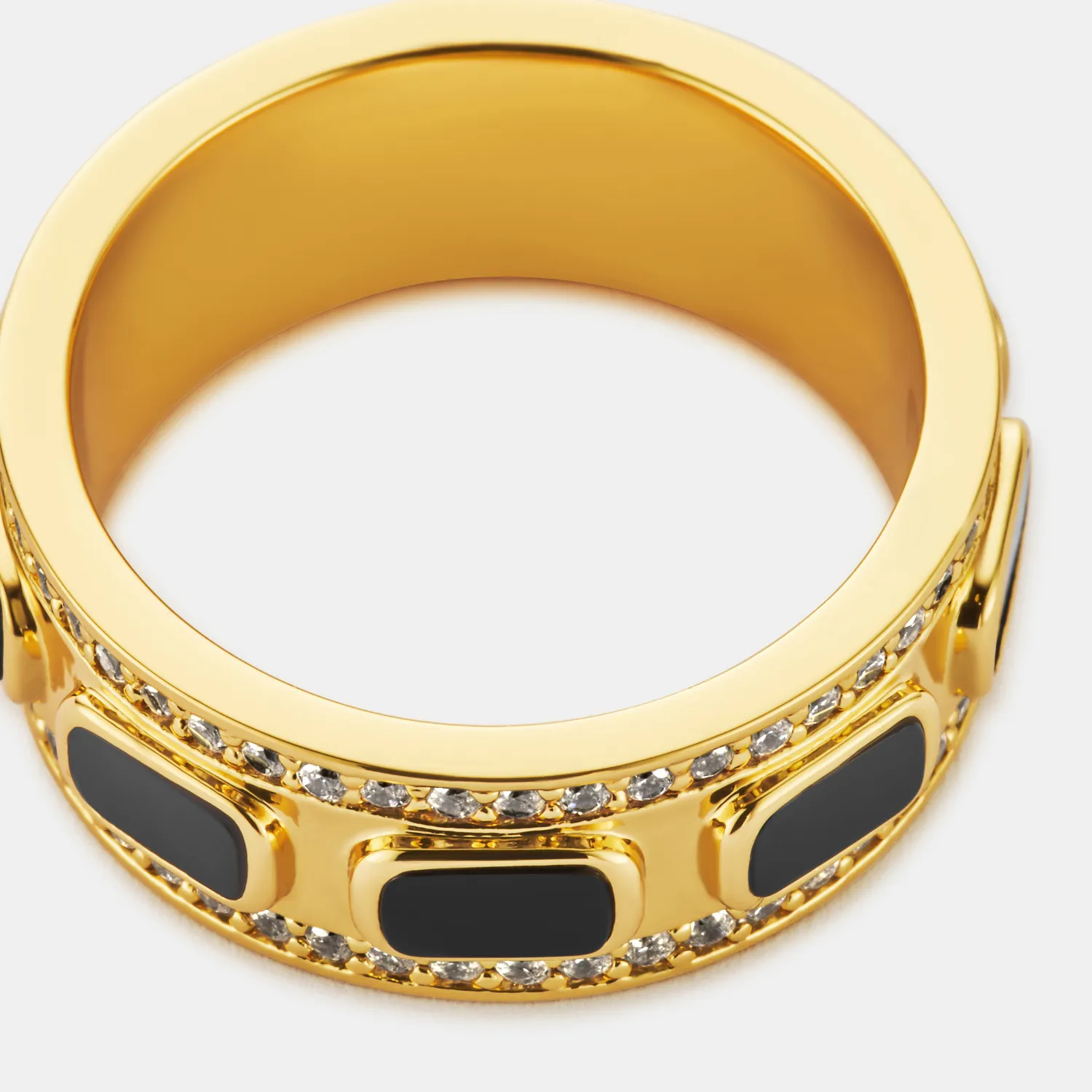 Iced Onyx Band Ring (Gold) sold by Craftd London product image thumbnail 5