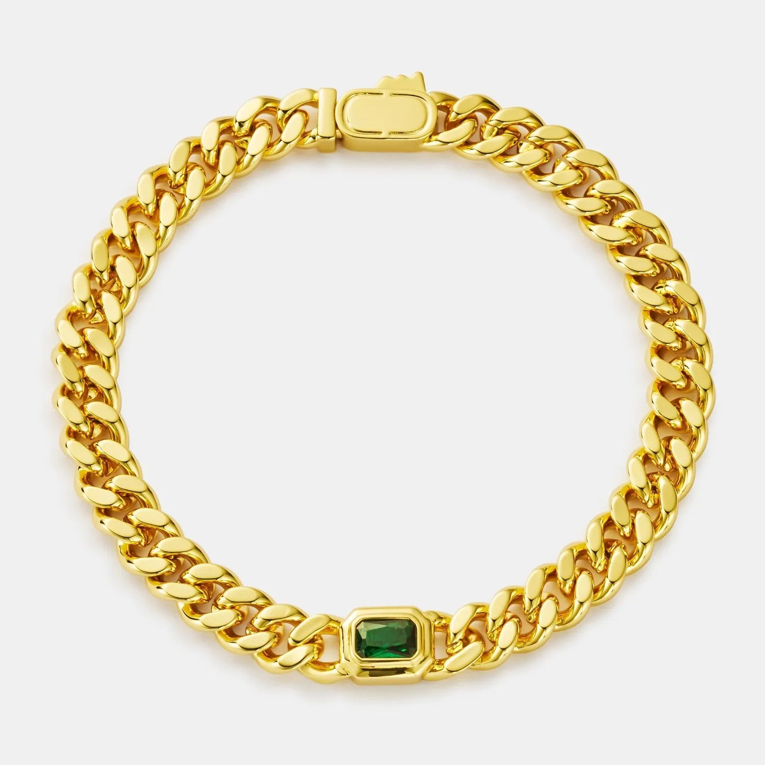 Emerald Cuban Bracelet (Gold) 6mm sold by Craftd London product image thumbnail 4