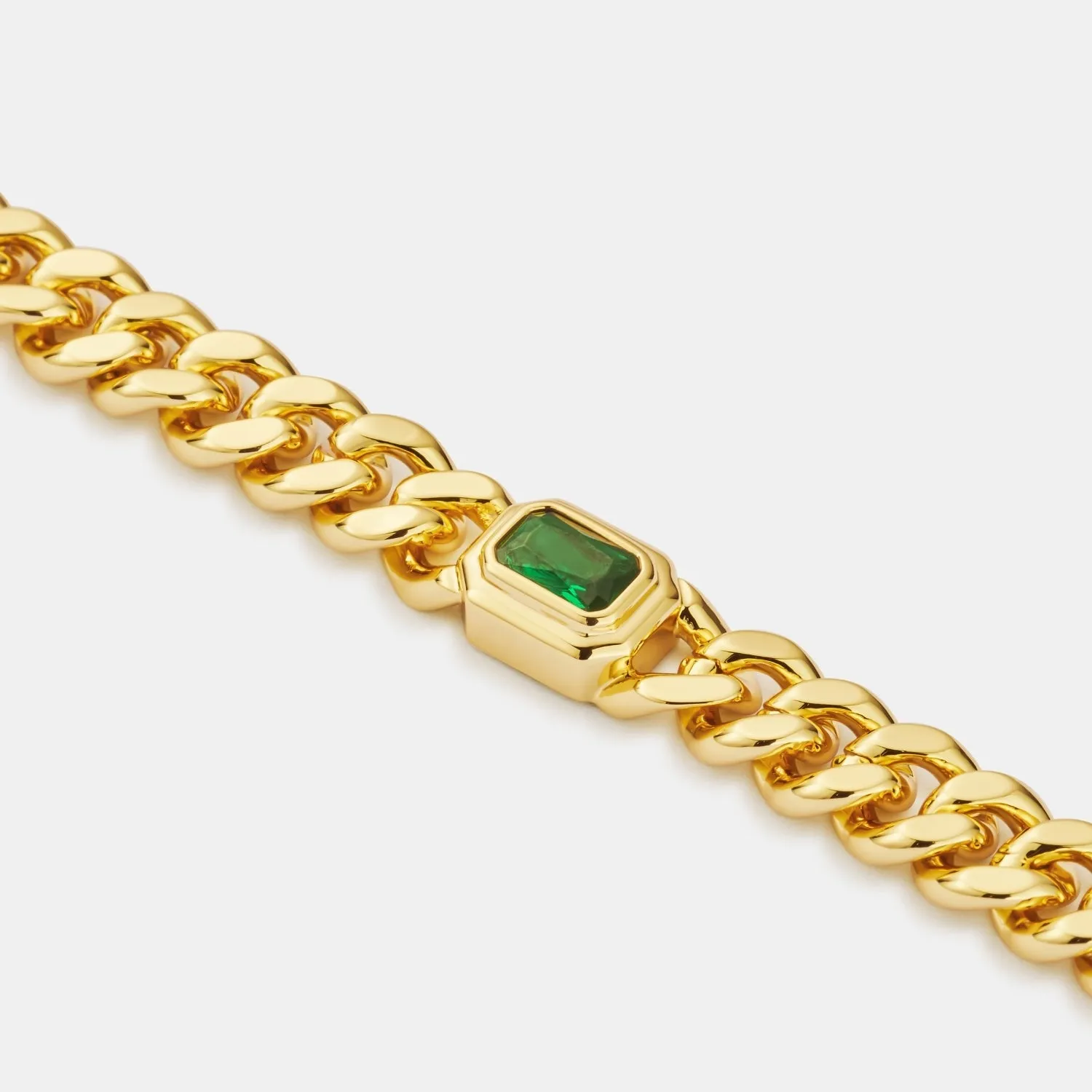 Emerald Cuban Bracelet (Gold) 6mm sold by Craftd London product image thumbnail 5
