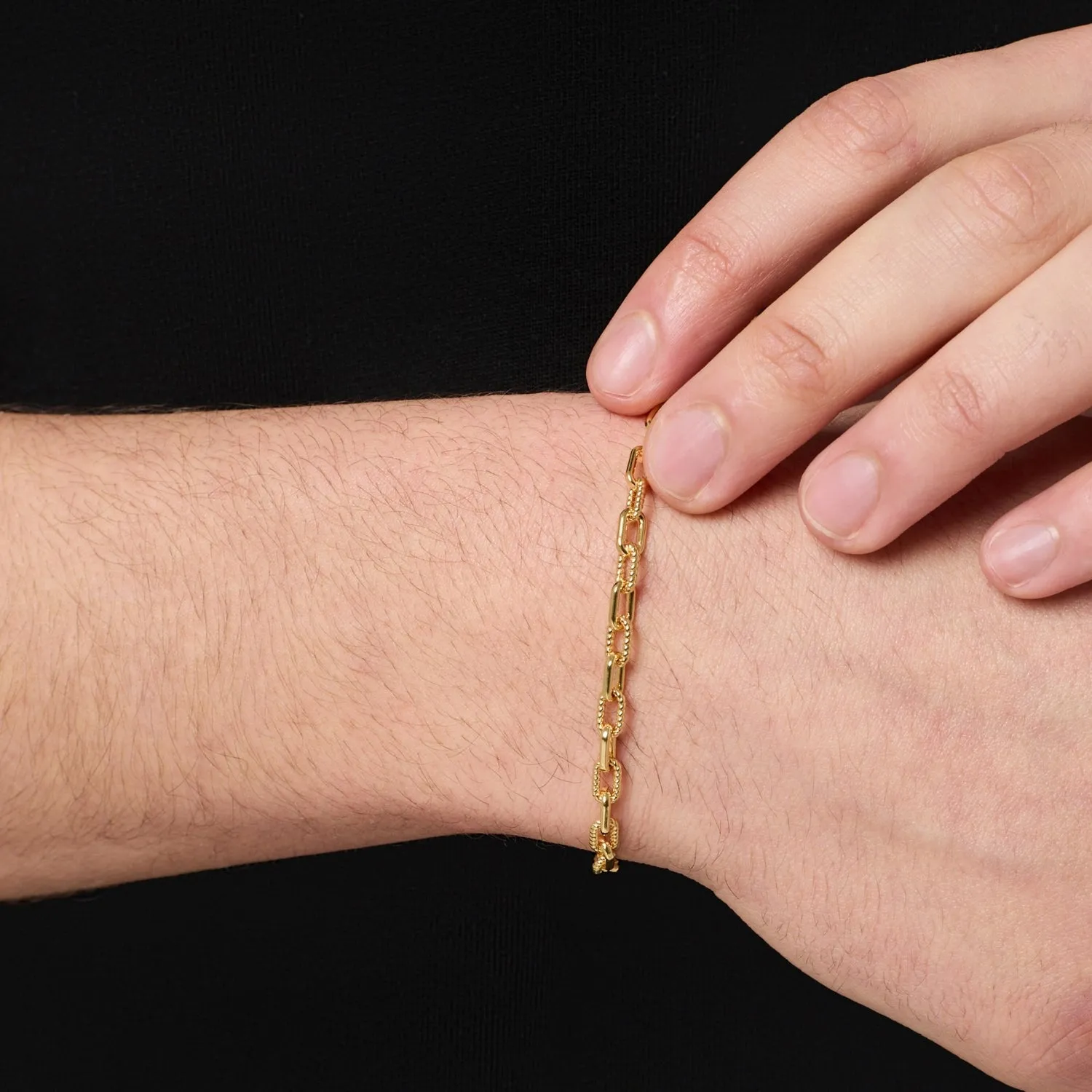 Rope Link Bracelet (Gold) sold by Craftd London product image thumbnail 3