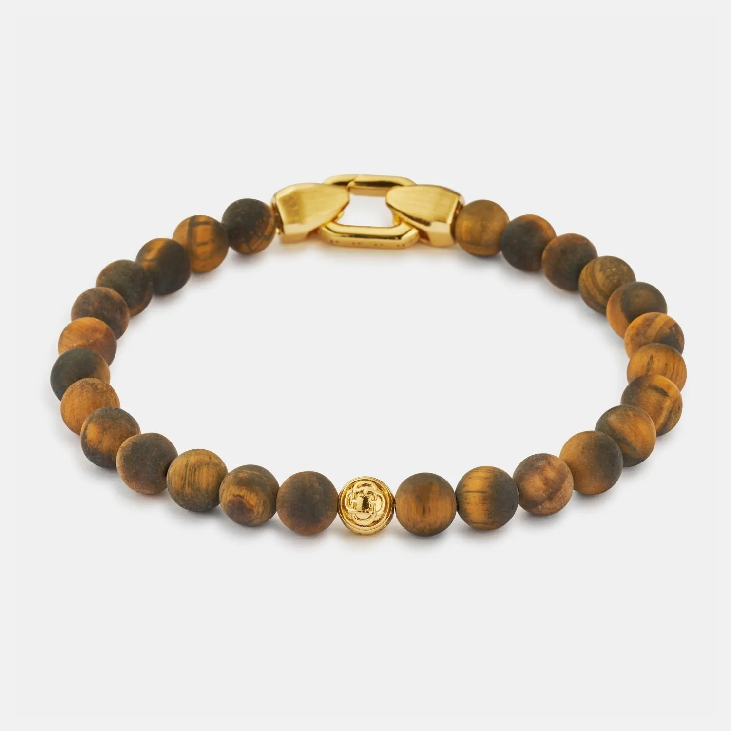 Tiger's Eye Lock Bracelet (Gold) sold by Craftd London