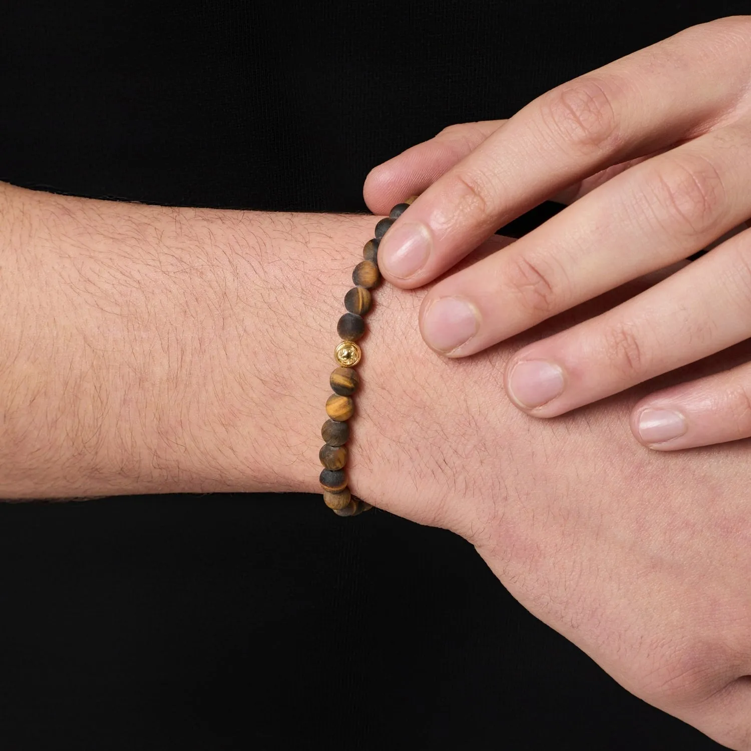 Tiger's Eye Lock Bracelet (Gold) sold by Craftd London product image thumbnail 3