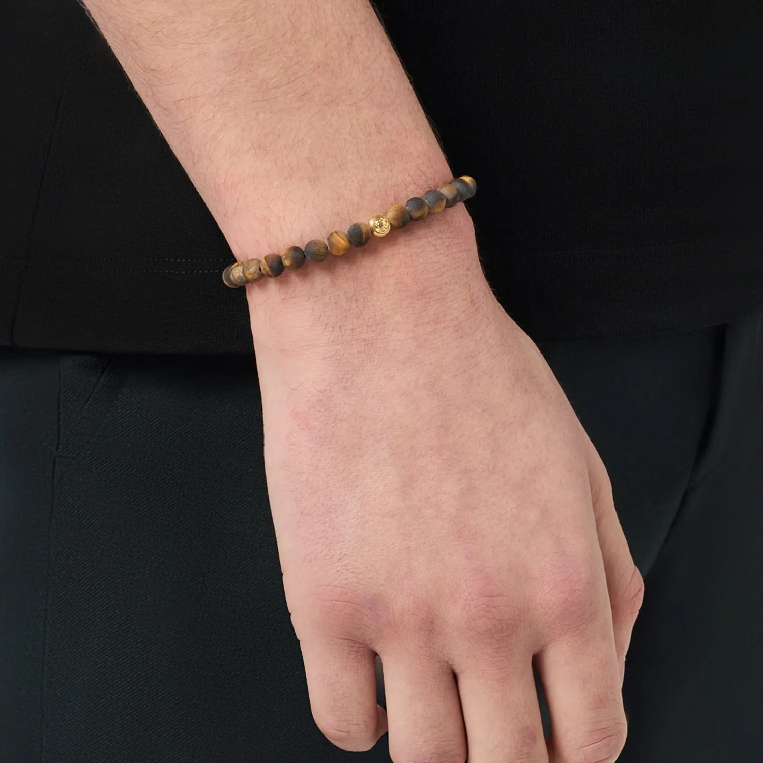 Tiger's Eye Lock Bracelet (Gold) sold by Craftd London product image thumbnail 2