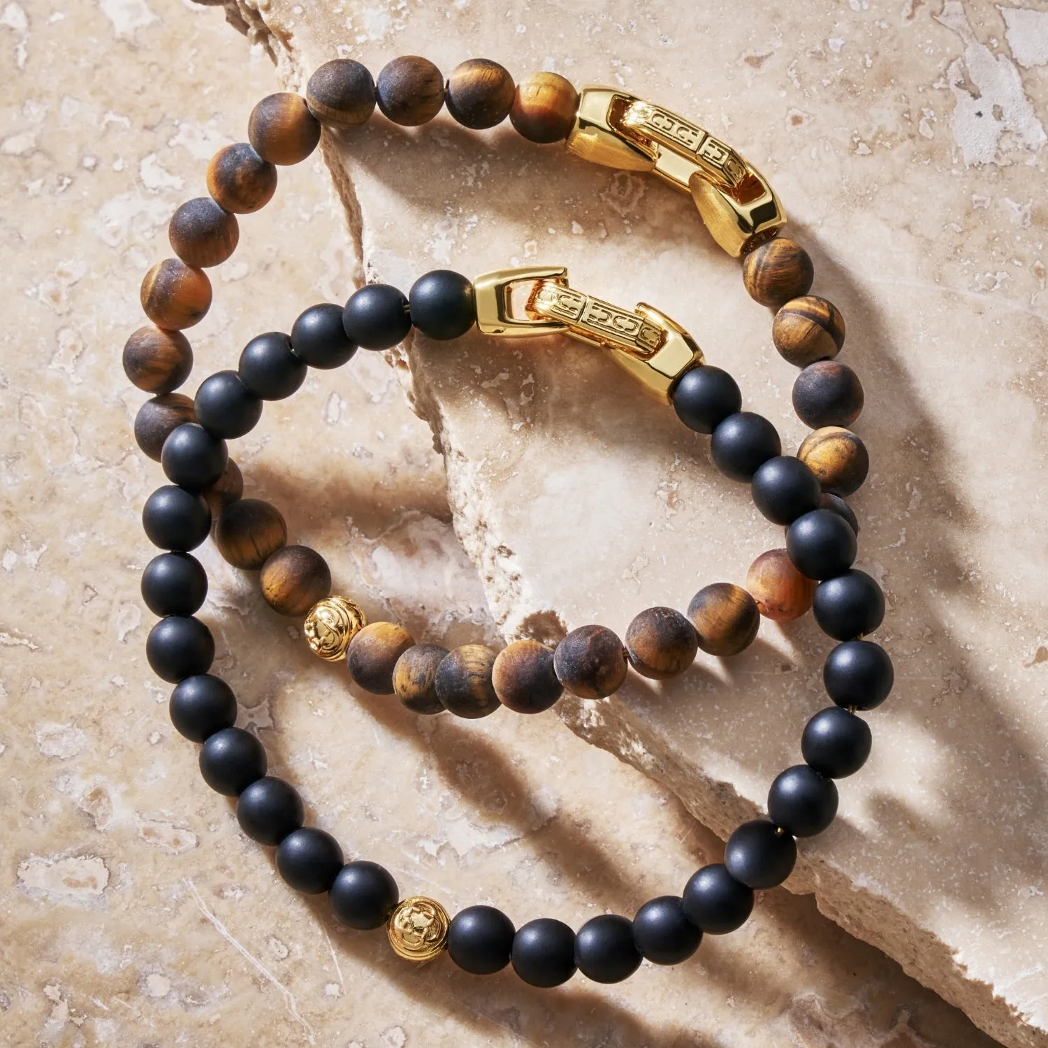 Onyx Bead Lock Bracelet (Gold) sold by Craftd London product image thumbnail 4