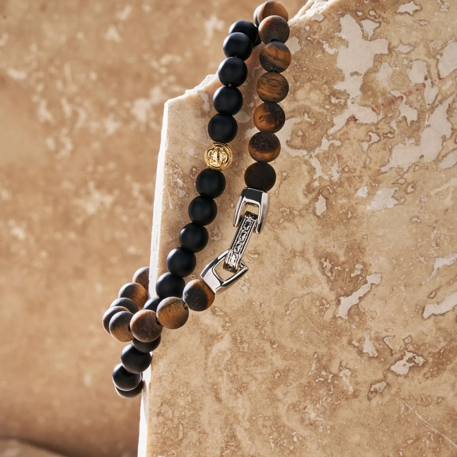 Tiger's Eye Lock Bracelet (Silver) sold by Craftd London product image thumbnail 4