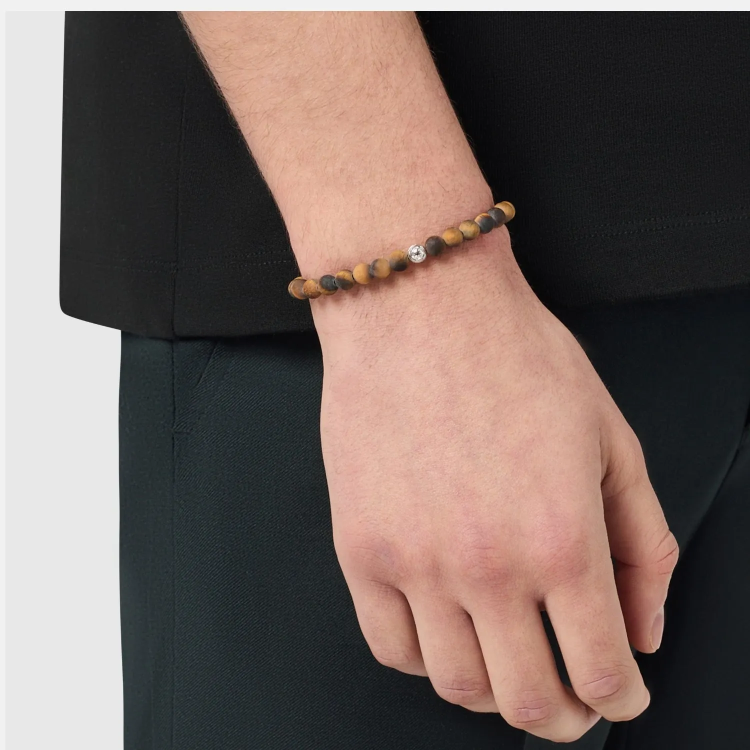 Tiger's Eye Lock Bracelet (Silver) sold by Craftd London product image thumbnail 2