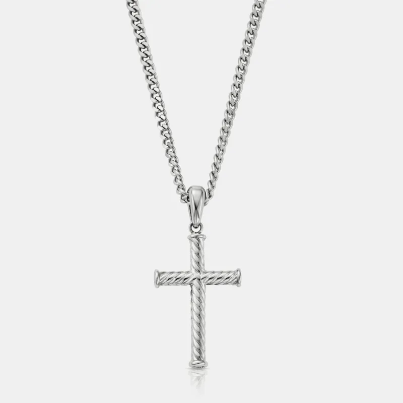 Rope Cross (Silver) made by Craftd London