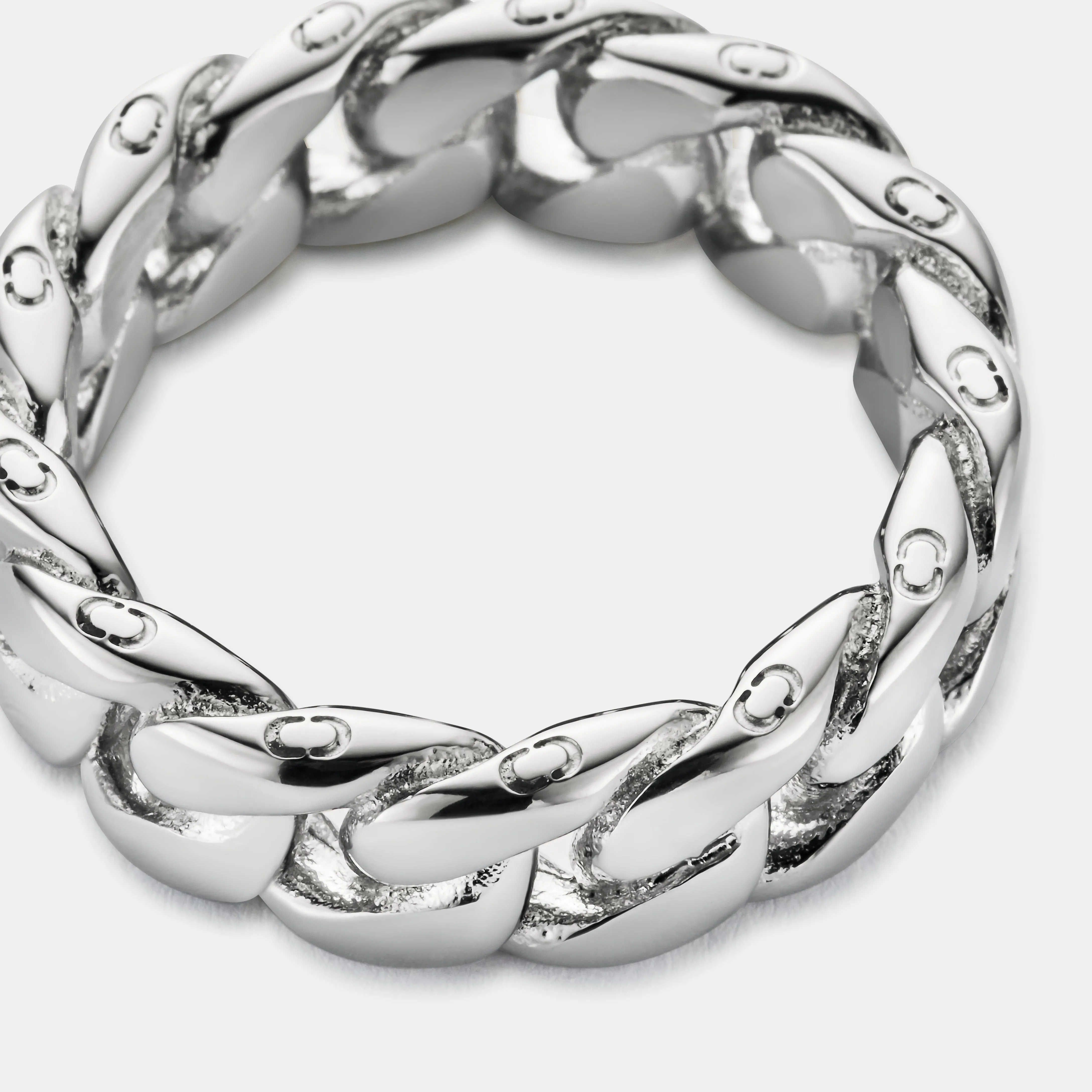 Cuban Band Ring (Silver) 8mm sold by Craftd London product image thumbnail 3