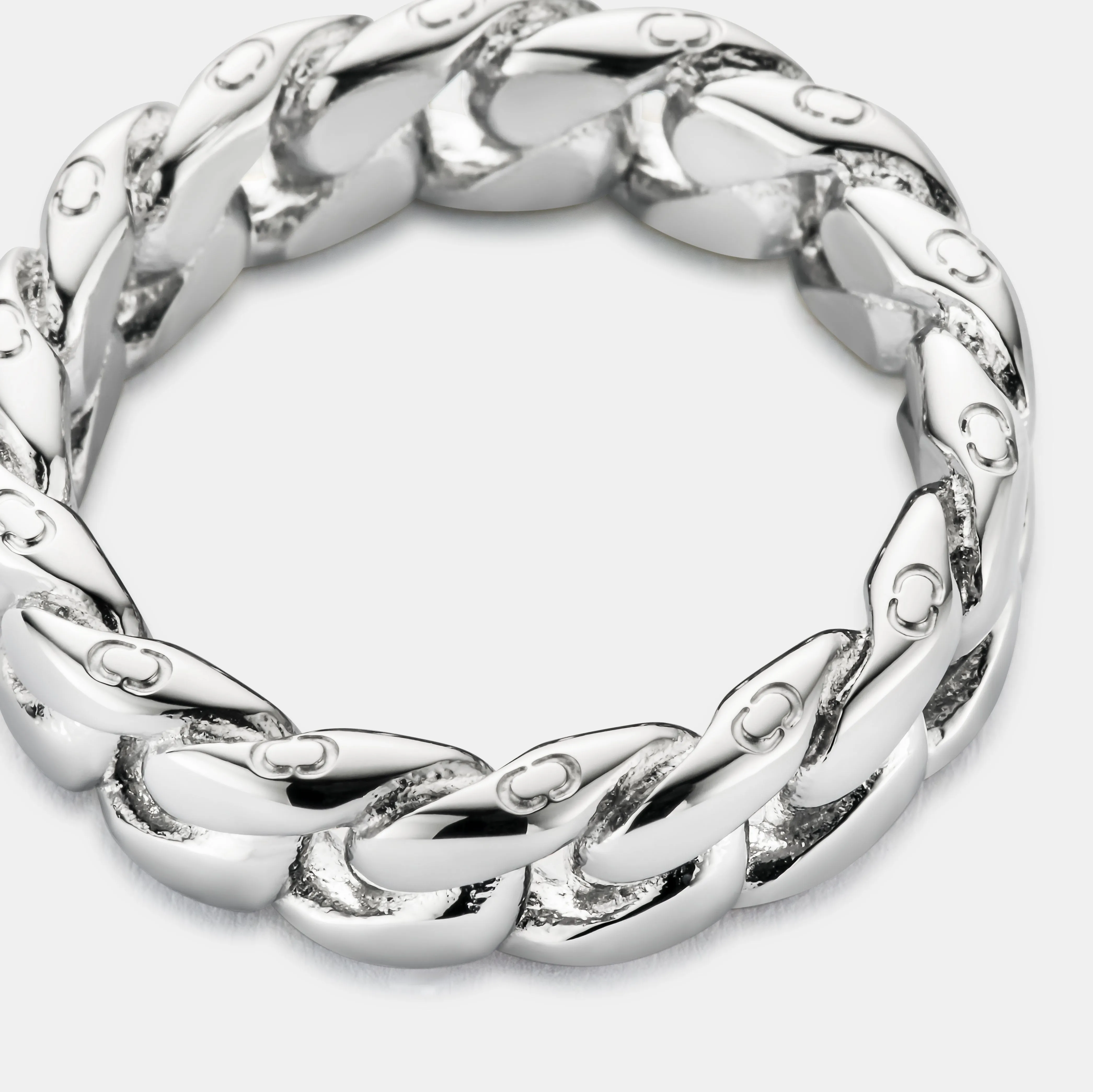 Cuban Band Ring (Silver) 6mm sold by Craftd London product image thumbnail 3