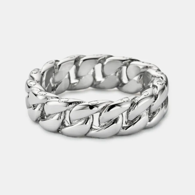Cuban Band Ring (Silver) 6mm made by Craftd London