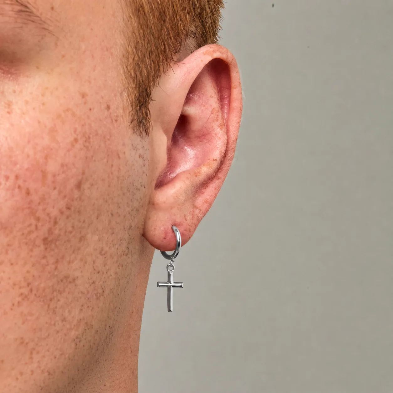 Cross Earring (Silver) sold by Craftd London product image thumbnail 5