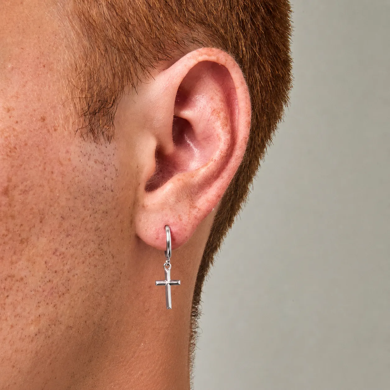 Cross Earring (Silver) sold by Craftd London product image thumbnail 2
