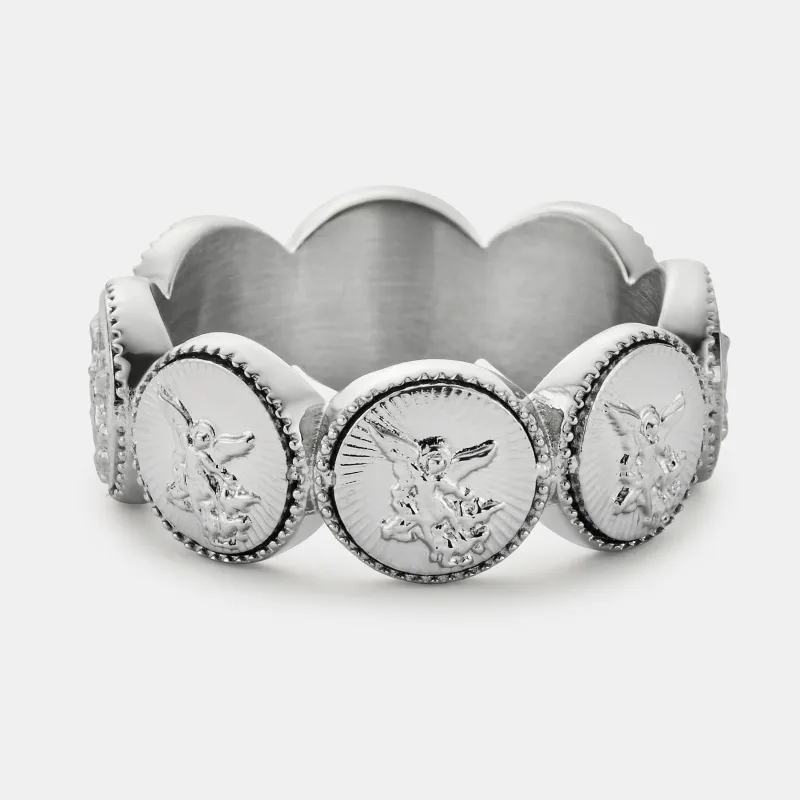 St Michael Band Ring (Silver) made by Craftd London