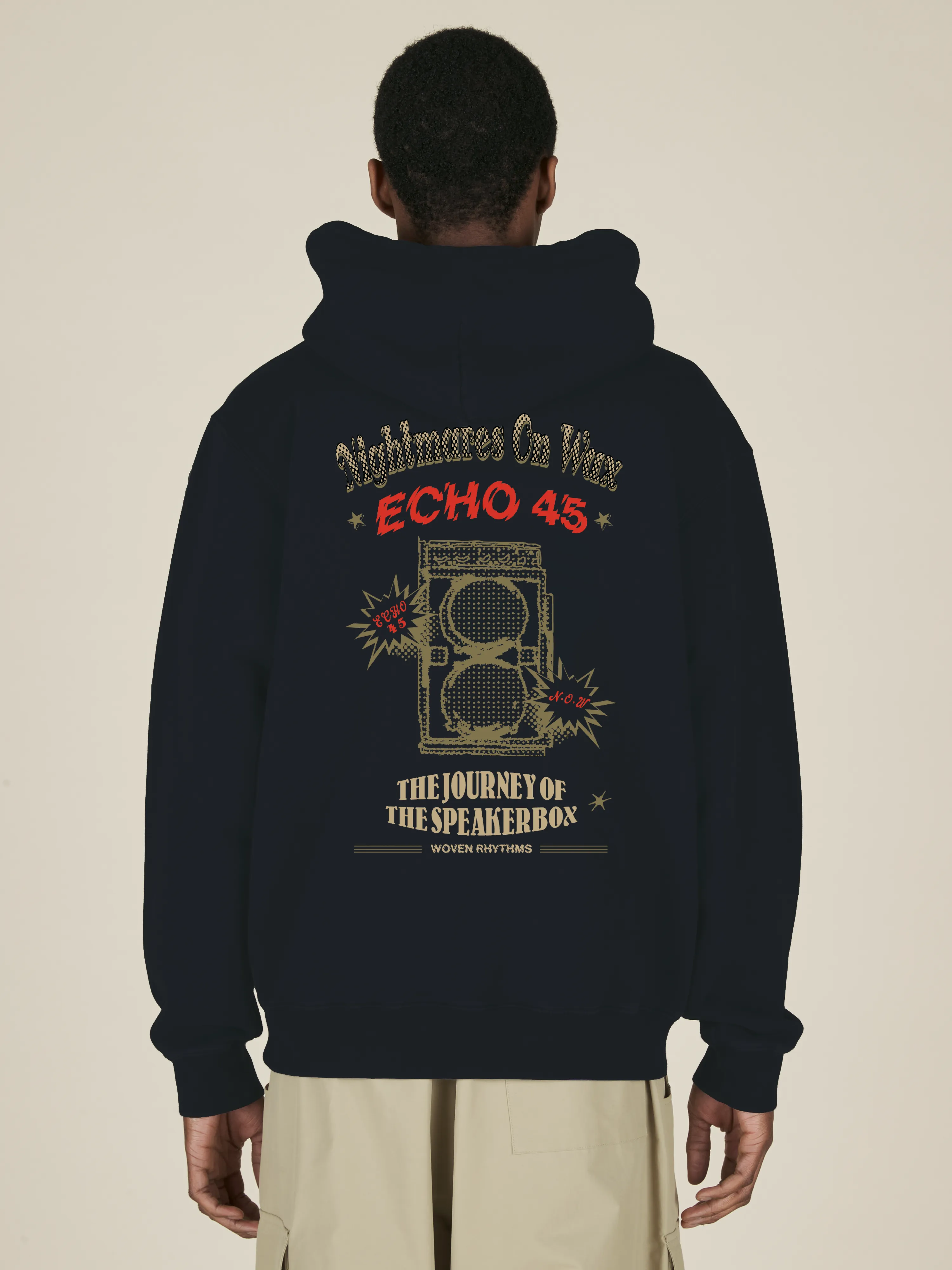 Nightmares on Wax Echo45 x Woven Rhythms Hoodie - Black sold by Nicholas Daley product image thumbnail 4
