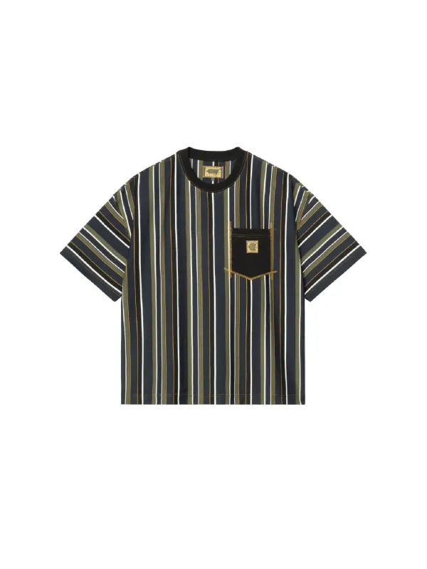 CARHARTT WIP X NICHOLAS DALEY STRIPES T-SHIRT - ND STRIPES BLUE sold by Nicholas Daley