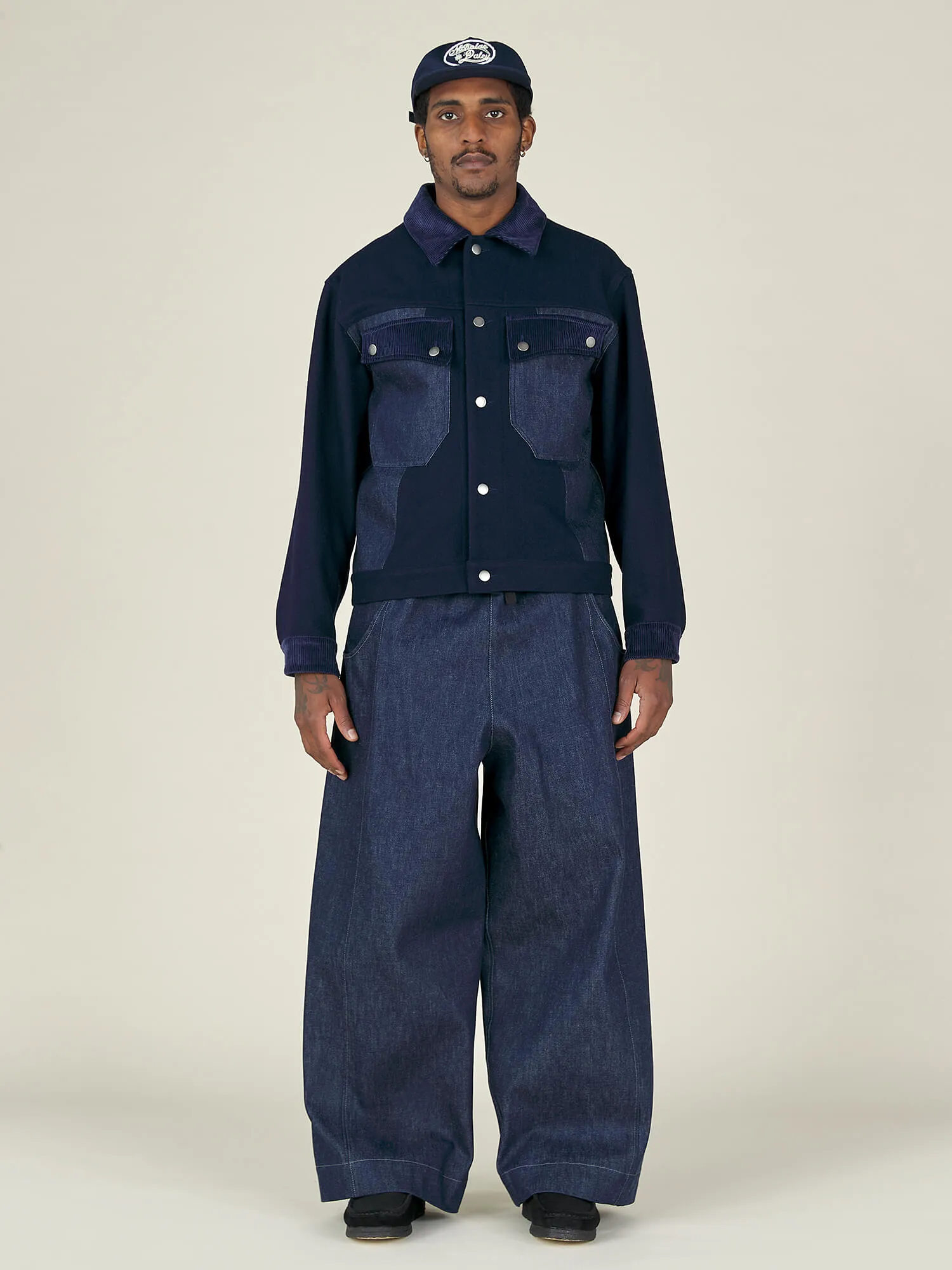 WIDE LEG TROUSER - INDIGO DENIM sold by Nicholas Daley product image thumbnail 4